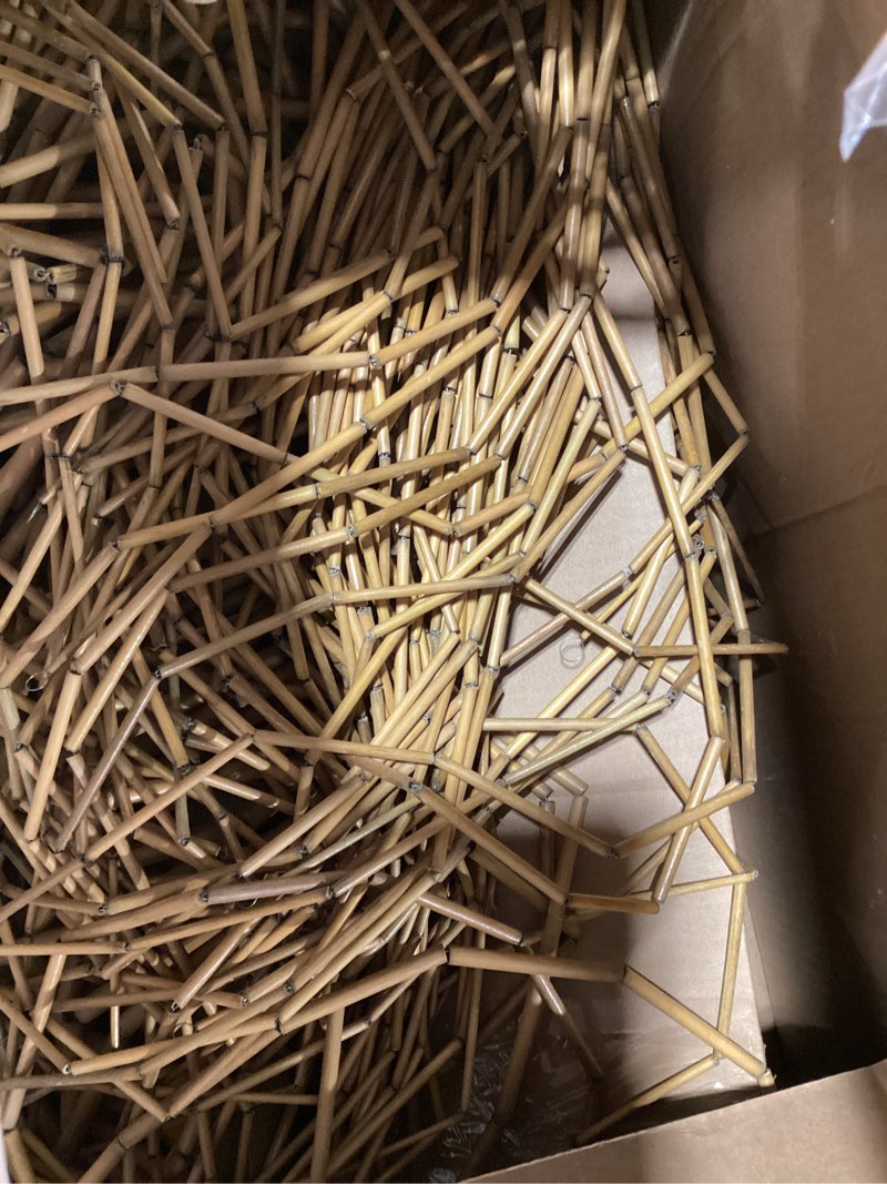 Condition photo showing Good Condition for minimalist natural wooden beaded curtain - durable wood beads for doorways & home decor - ideal for enhancing a simple elegant style (79'' l x 36'' w)