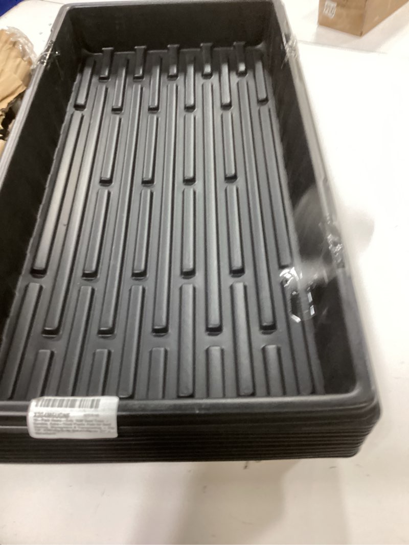 Condition photo showing Good Condition for 10-Pack Heavy-Duty 1020 Seed Trays – Durable, Extra-Thick Plastic Flats for Seed Starting, Microgreens & Transplanting – Fits 7.3'' Humidity Dome and 4'' Planter (21" x 11", 2.76" Deep, No Drain Hole) Black 10p 1020 Trays