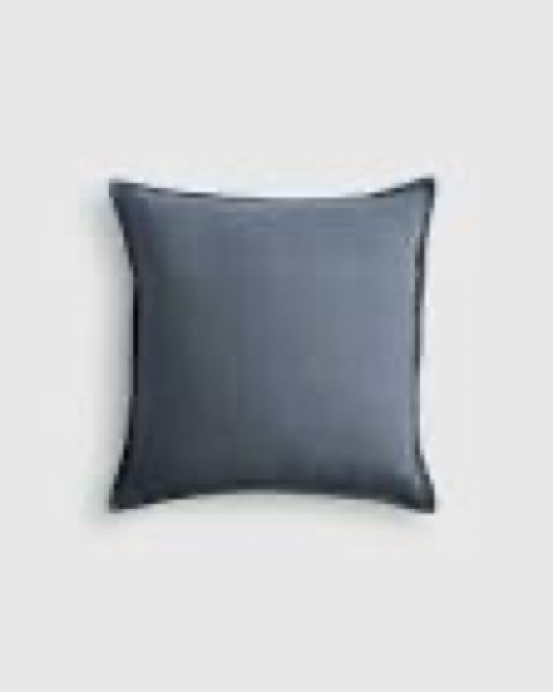 quince european linen flange edge pillow cover charcoal  26x26” 
