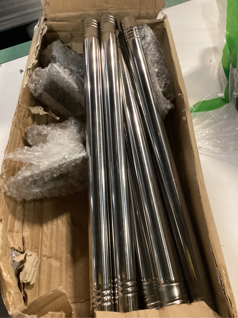 Condition photo showing Good Condition for flag pole for outside house with holder, 6 ft, tangle free; silver | stainless steel, 2 - position wall-mounted flag pole bracket, for 3x5 american flags, porch (without flag, 2pcs)