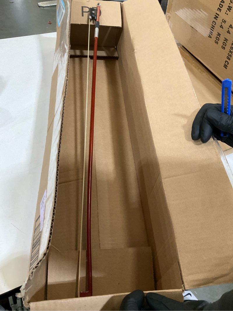 Condition photo showing As Is for amzz professional 4/4 full size violin bow - brazilwood with ebony frog & white horsehair for adults and student (4 4 violin bow size)