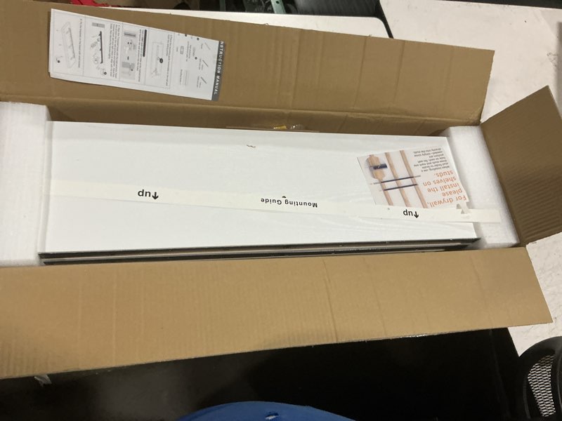 Condition photo showing New/Like New for bayka white floating shelves 35.4in, set of 2, wall mounted for wall decor | easy install, 30lbs max load, hidden bracket, shelving for room bathroom bedroom kitchen storage, multi-wall compatible c. white - modern minimalist style 2 35.4inches