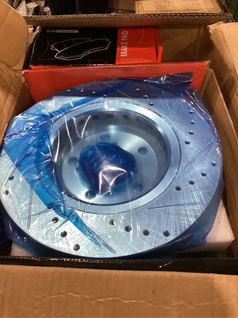 Condition photo showing Good Condition for a-premium 12.60 inch (320mm) front drilled and slotted disc brake rotors + ceramic pads kit compatible with select honda and acura models - pilot 2016-2022, mdx 2017-2020, ridgeline, 6-pc set
