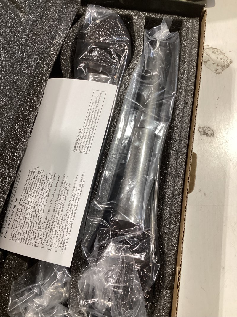 Condition photo showing Good Condition for wireless microphone, rechargeable fixed frequency wireless dual microphone,handheld dynamic mic,karaoke singing, weddings dj,party, church, classroom use, 200 feet, gray.(2 versions randomly shipped)