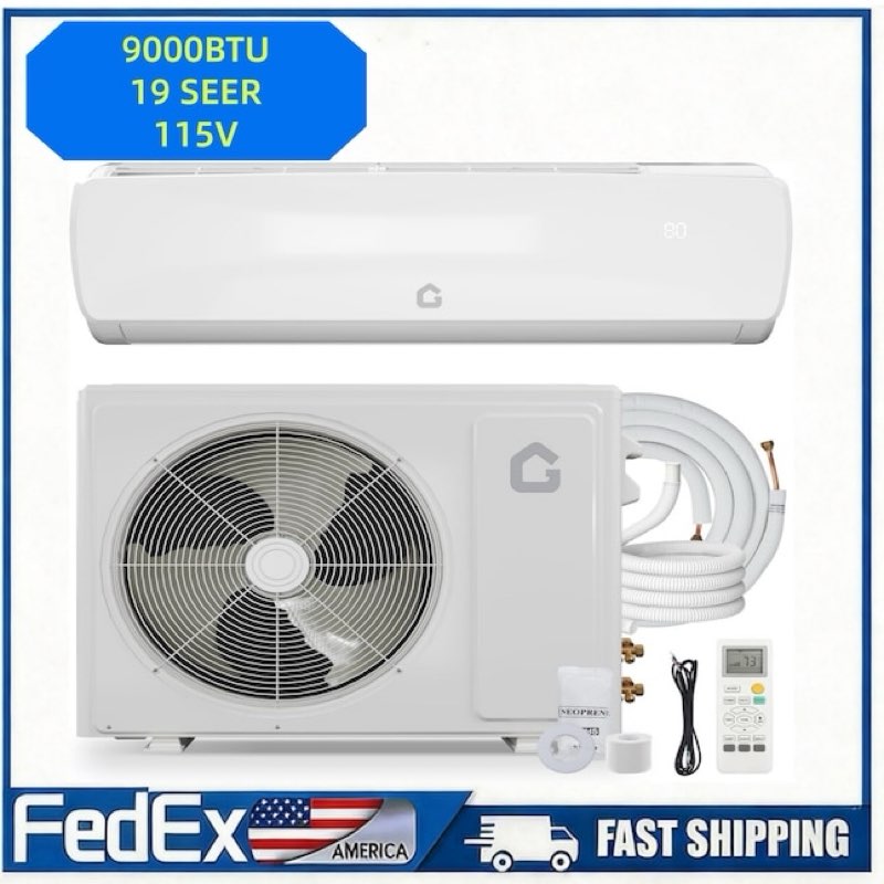 garvee 11500 btu mini split ac/heating system, 230v wifi enabled energy efficient mini split unit,wa