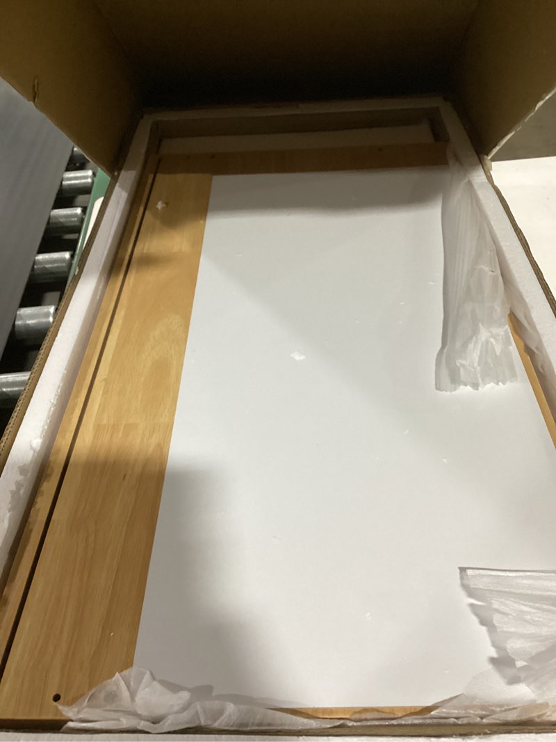 Condition photo showing As Is for shintenchi farmhouse storage cabinets with doors and shelves,kitchen barn door storage cabinet with drawers,coffee bar cabinet buffest sideboard for dining room,bathroom,entryway new white 28.3"l