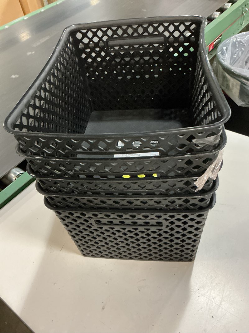 Condition photo showing Good Condition for ( 5 pack ) mainstays large black decorative storage basket