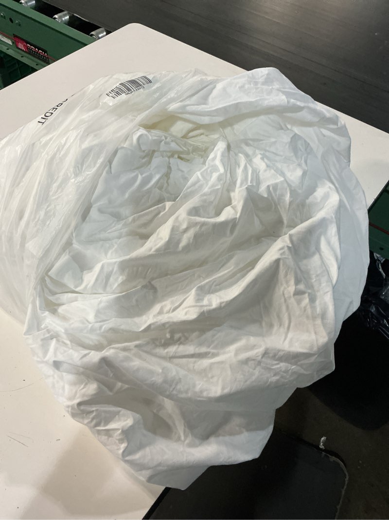 Condition photo showing As Is for organic crisp percale duvet cover, king/cal king, white