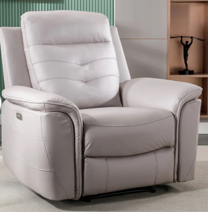 Alteo 39.4" Wide Modern Vegan Leather Power Recliner Chair with USB