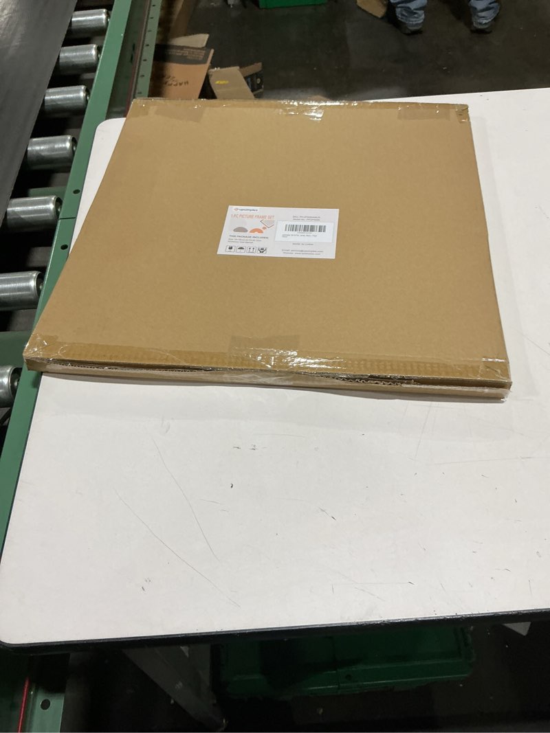 Condition photo showing New/Like New for upsimples 18x18 Picture Frame, Display Pictures 8x8 with Mat or 18 x 18 Without, Wall Hanging Square Frames, Black, 1 Pack Black 18x18