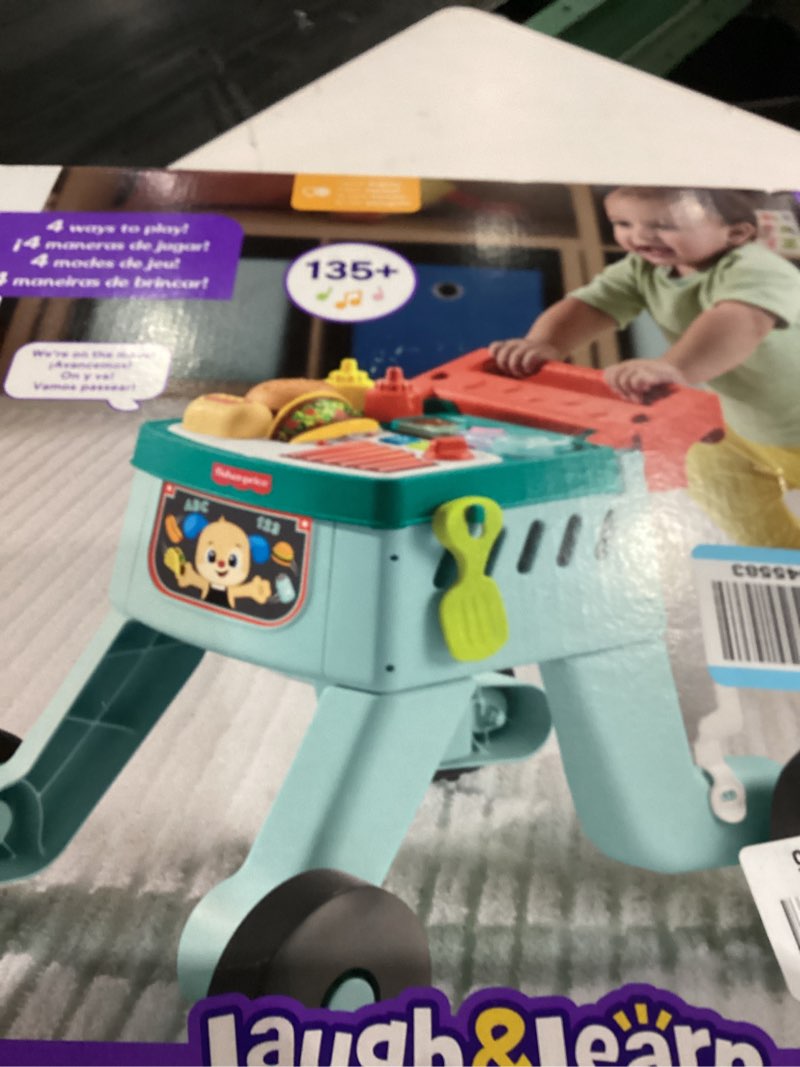 Condition photo showing As Is for Fisher-Price Baby Push Toy 4-in-1 Snack Cart Walker Learning Activity, 14 Pieces for Pretend Play Infants Ages 6+ Months, Multilanguage Version
