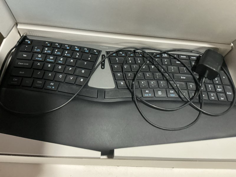 Condition photo showing Good Condition for Nulea RT07B Wireless Ergonomic Keyboard - Split Keyboard, Wrist Rest, Natural Typing, Bluetooth and USB Connectivity, USB-C Rechargeable,Compatible with Windows Mac (Silver Black) A-Silver Black