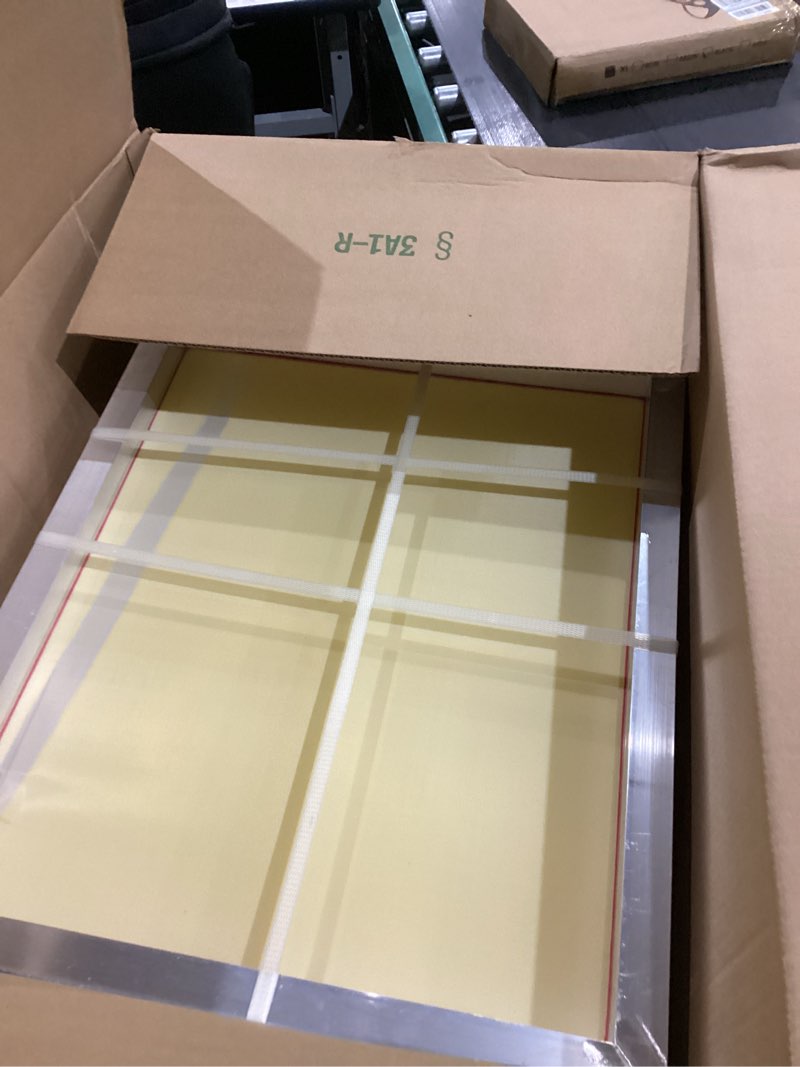 Condition photo showing Good Condition for Aluminum Screen Printing Screens, 20 x 24 Inch Pre-Stretched Silk Screen Frames, Dry Sift Screen Set, Polyester mesh Screen, 60 90 110 200 Mesh, Micron Equiv 250 165 149 75 (4pack), 3 White 1 Yellow