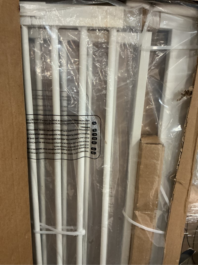 Condition photo showing Good Condition for no pawblems 55" extra tall pet gate for cat, 29-43" auto close cat gate for doorways/stairs/hallways, no drilling pressure mounted tall dog gate indoor, 1.37" pet-safe gap, white white 55" tall, 29-43" wide