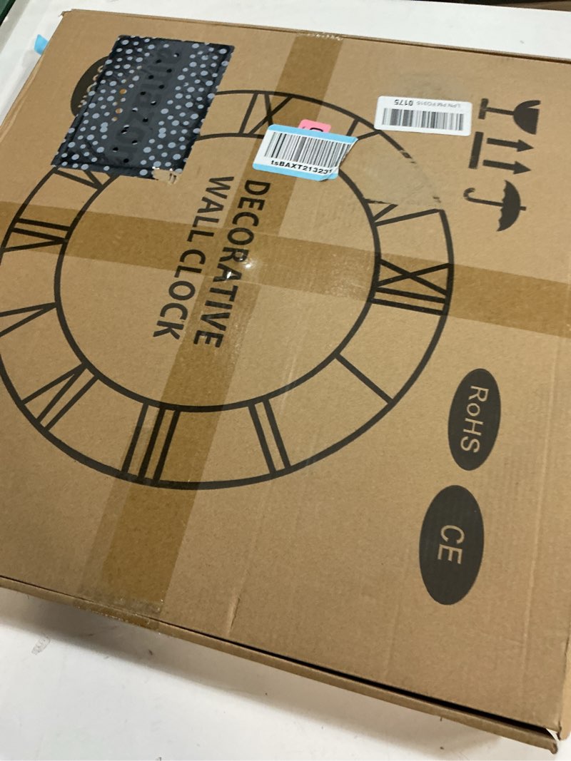 Condition photo showing Good Condition for leike large led wall clocks,silent,non ticking,battery operated rustic round modern big wood wall clock for living room, bedroom,kitchen,farmhouse,office,home decor -20" black,led,arabic number 20 in led-black wood-arabic number
