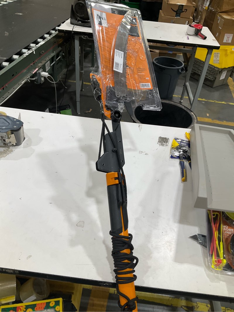 Condition photo showing As Is for fiskars power-lever steel curved extendable tree pruner