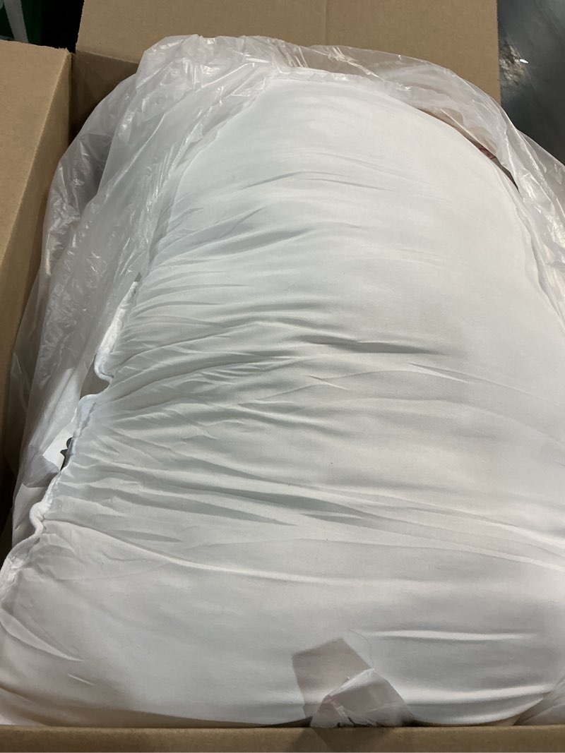Condition photo showing As Is for amazon basics down alternative bed pillow, medium density for back and side sleepers, queen - pack of 2, white, 30 in l x 20 in w queen - pack of 2 medium pillow