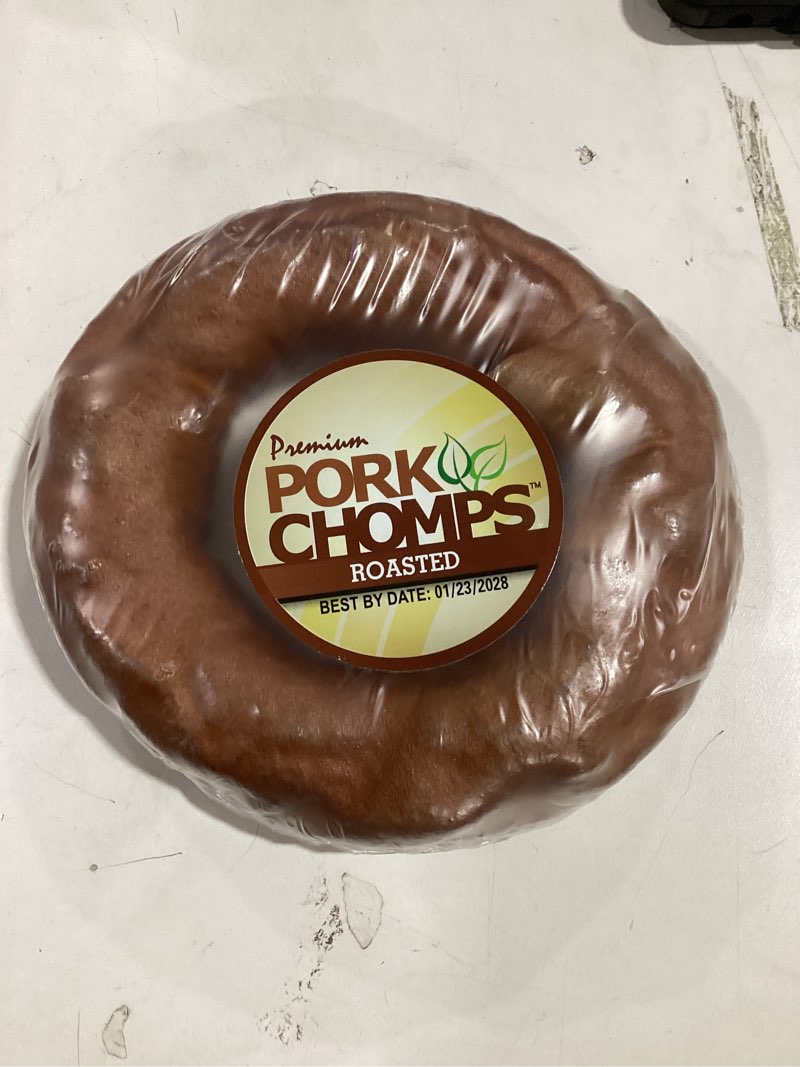 Condition photo showing New/Like New for Pork Chomps Roasted Pork Skin Dog Chew, 6-inch Bagel, 1 Count Roasted Pork (6in) 4.34 Ounce (Pack of 1)