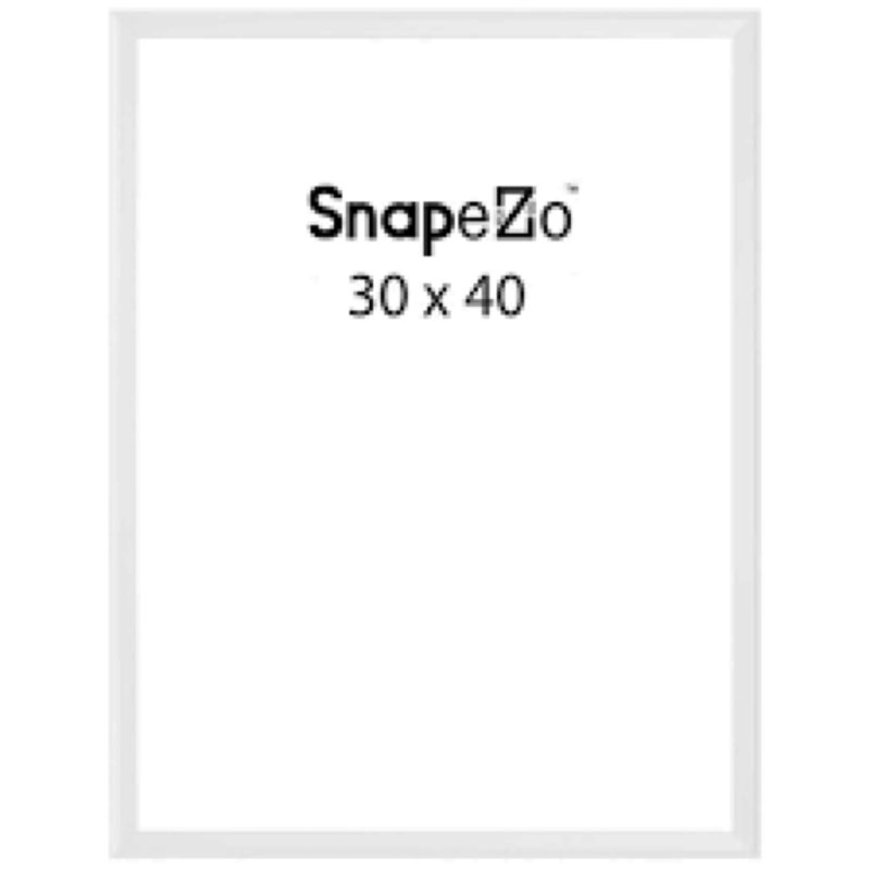 SnapeZo Movie Poster Frame 30x40, White, 1.25 Inch Aluminum Profile, Front-Loading Snap Frame, Wall Mounting, Professional Series