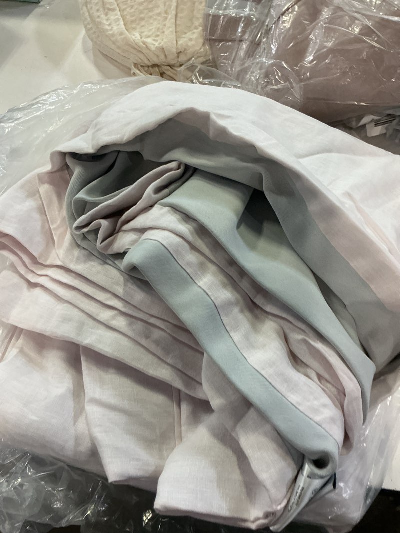 Condition photo showing Good Condition for european linen room darkening curtain, 48x96, vintage blush