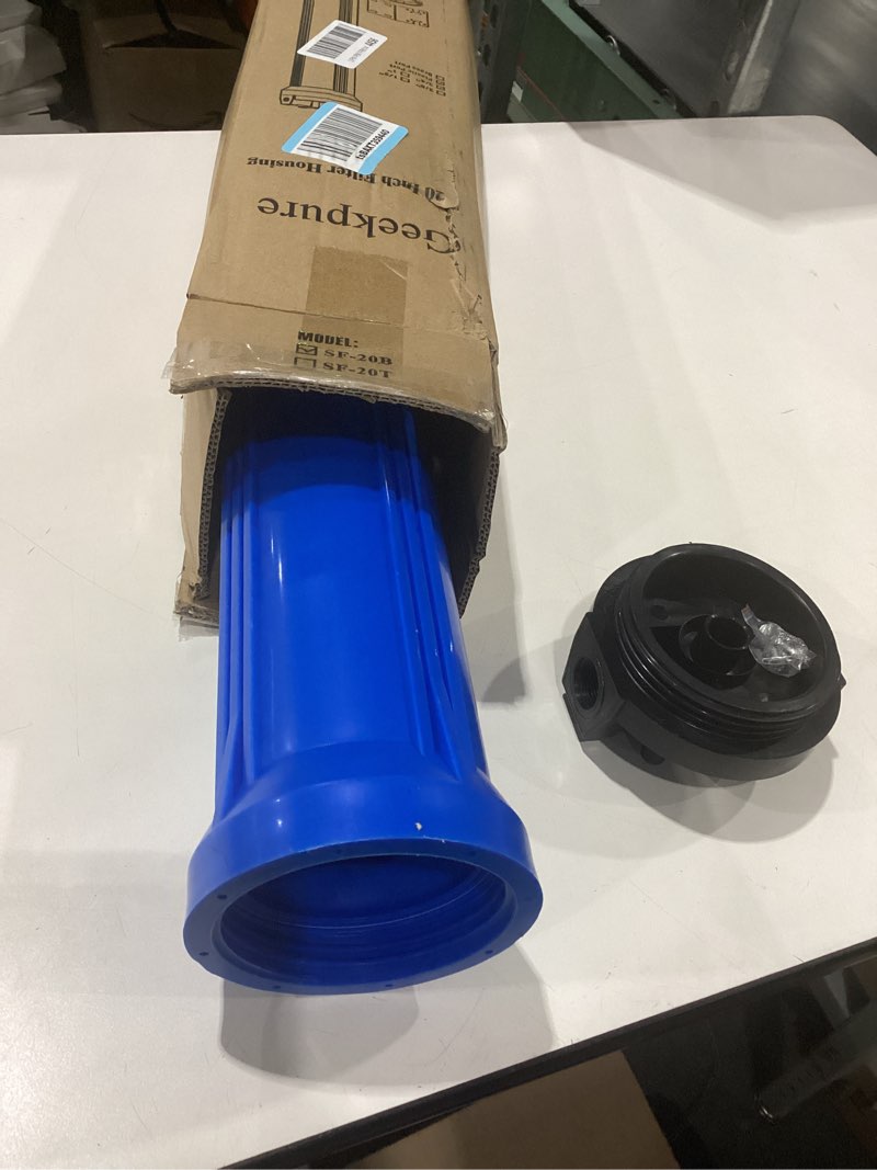 Condition photo showing New/Like New for Geekpure 20-Inch Blue Filter Housing for 2.5" x 20" Whole House Water Filtration System - 3/4"NPT Plastic Port
