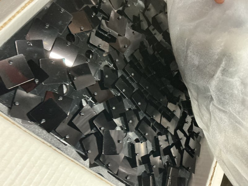 Condition photo showing Good Condition for qcity black shimmer wall backdrop 36pcs, black back not see-through design, square sequin glitter backdrop panel, perfect for outdoor events, birthdays, wedding and party decoration