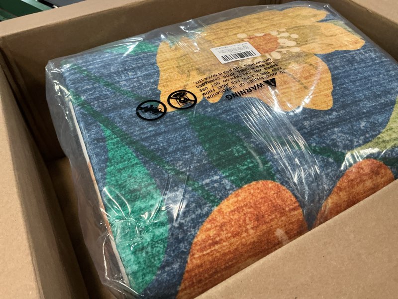 Condition photo showing Good Condition for area rugs floral, non-slip machine washable wear-resistant, ultra soft for living room/bedroom/kitchen/classroom blue, 8'×10' blue 8' x 10' (rectangular)