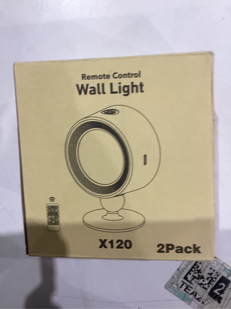 Condition photo showing Good Condition for Lightbiz LED Wall Lights, Wall Sconces 2 Pcs with Remote Rechargeable Battery Operated, 3 Color Temperatures & Dimmable Wall Lamp Magnetic 360° Rotation Light for Bedroom Living Room Walnut Wood-3 Color Temp Light 2 Pcs