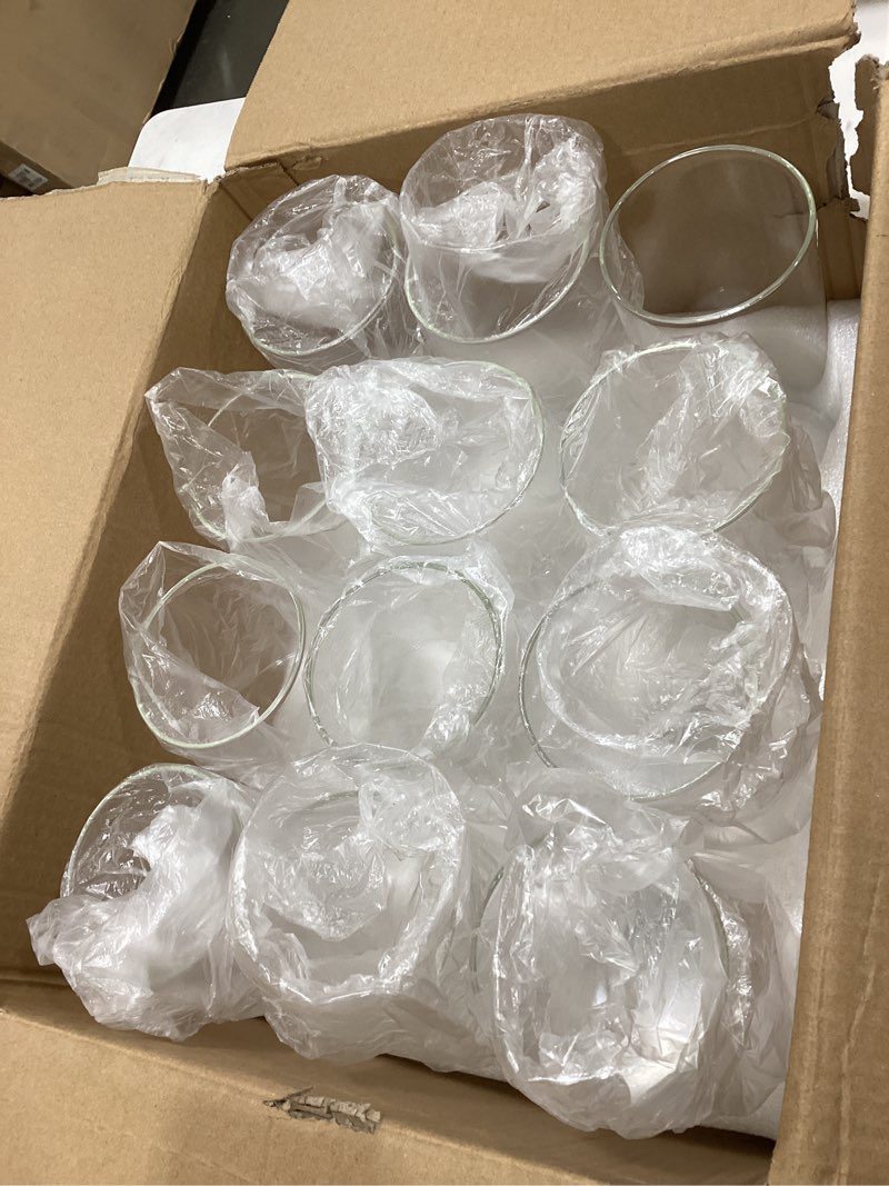 Condition photo showing New/Like New for 12Pcs Glass Cylinder Vases 8 Inch Tall Clear Flower Vases for Centerpieces Wedding Decoration, Hurricane Floating Candle Holder for Party Table Home Decor 12 Pack 8 Inch