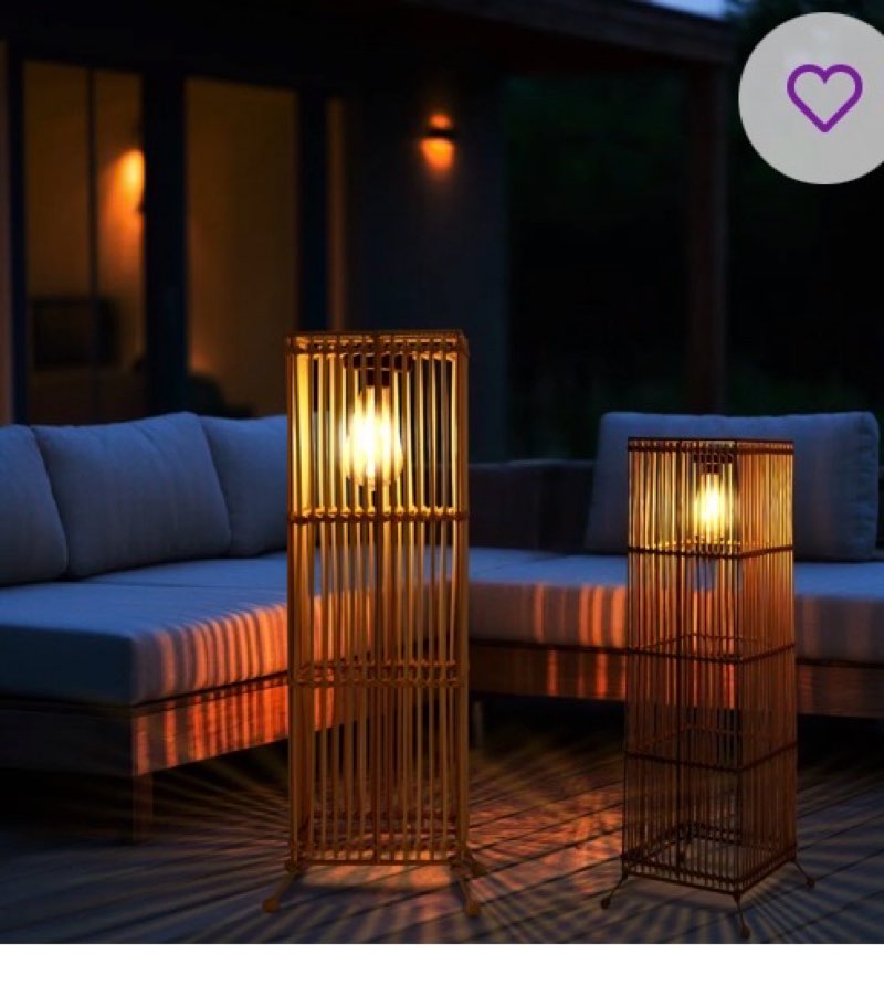 Large Geometric Hollow Design Solar Powered Integrated LED Outdoor Lantern (Set of 2) Solar Lighting INCOMPLETE 