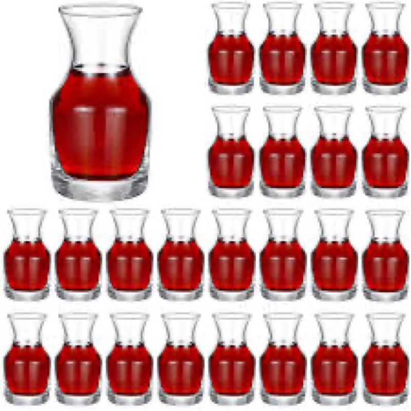 Remagr 36 Pack Single Serving Wine Carafe Glass Small Mini Carafe Individual Wine Refill Decanter fo