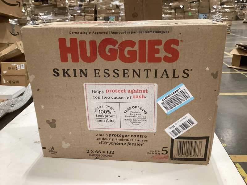 Condition photo showing New/Like New for Huggies Skin Essentials Disposable Diapers - Econ+ Pack - Size 5 - 132ct