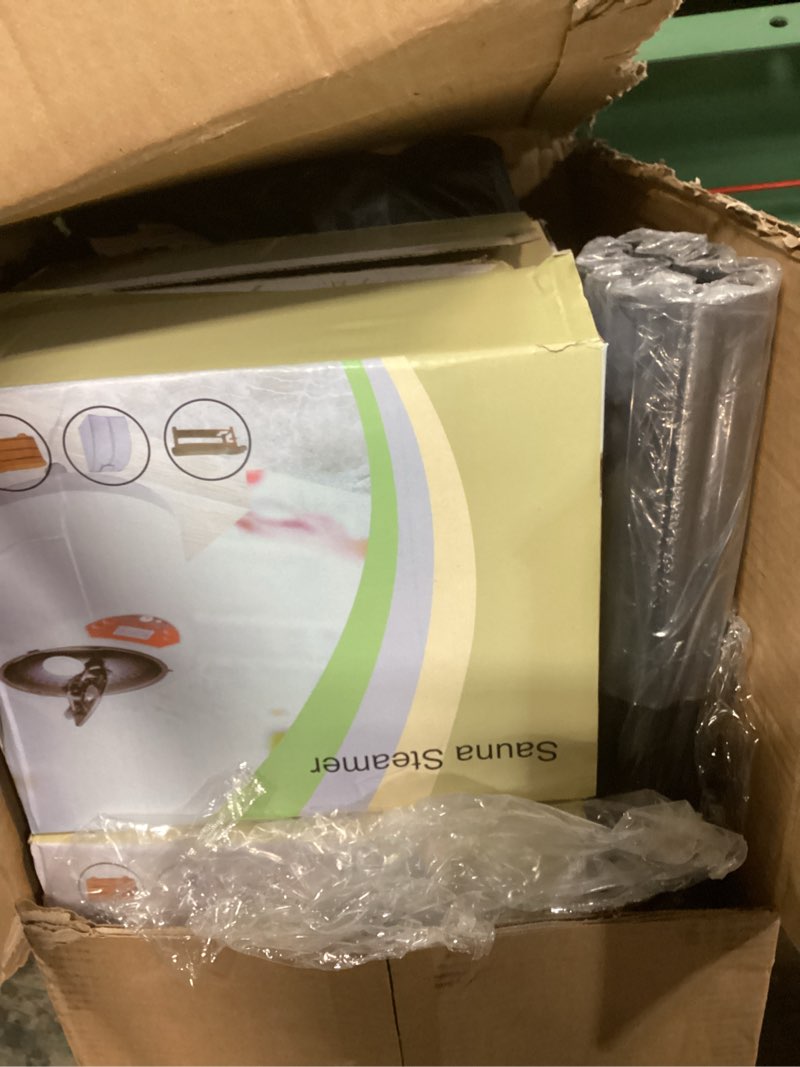 Condition photo showing New/Like New for double infrared steam sauna, portable infrared sauna, enlarged size and two 3l steamers, two upgrade chairs, infrared sauna room with 660 & 850nm red light therapy, 72 "x 50" x 36 ", black