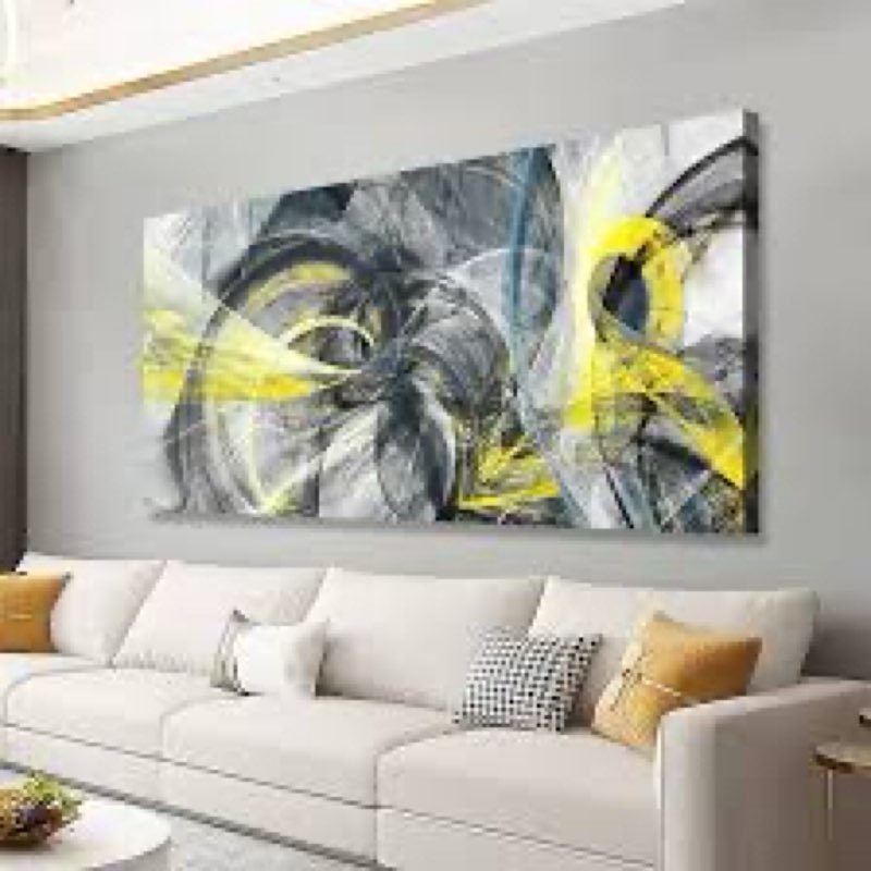 yellow abstract smart line pictures canvas wall art for living room bedroom wall decor,smart line wa