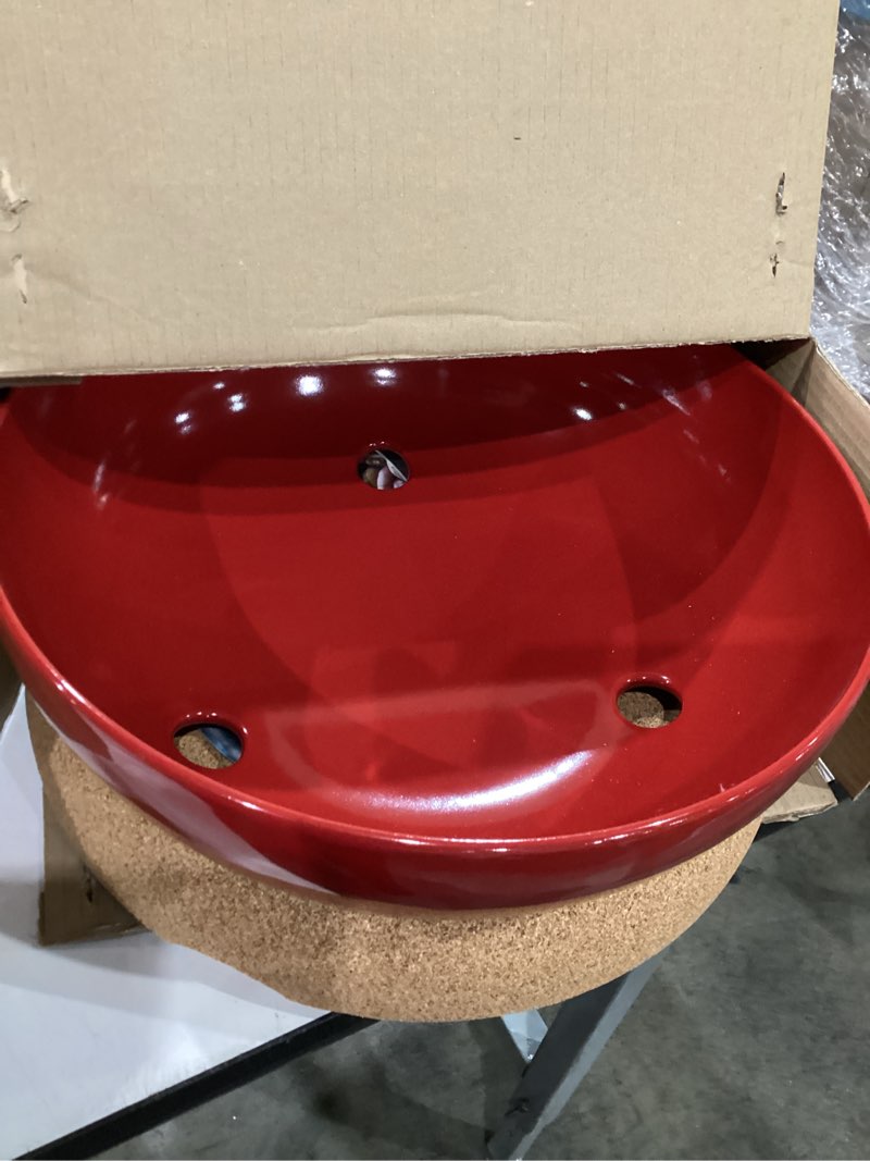 Condition photo showing Good Condition for emile henry large storage bowl | burgundy burgundy 14.1" dia