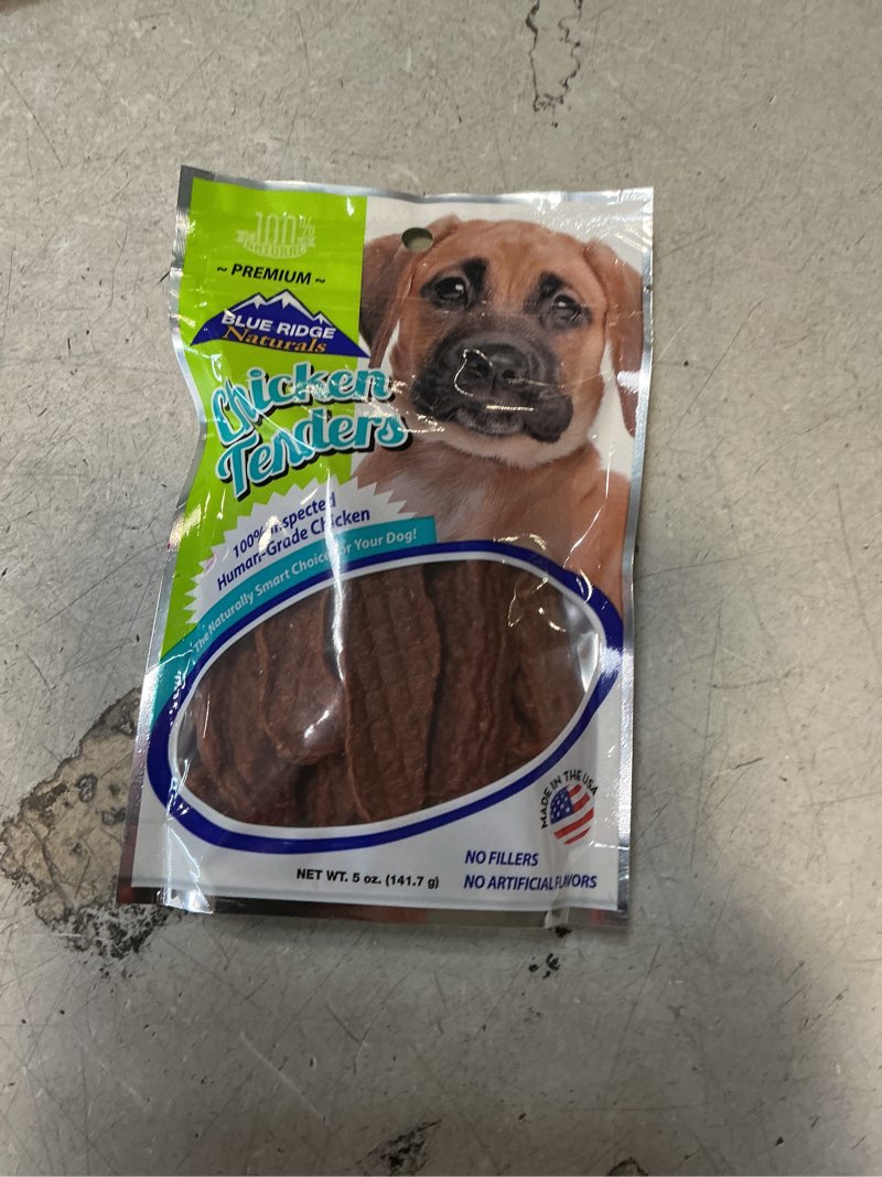 Condition photo showing New/Like New for Best by 04-09-26 Blue Ridge Naturals Premium Chicken Tenders [Dog, Treats Packaged] 4 oz