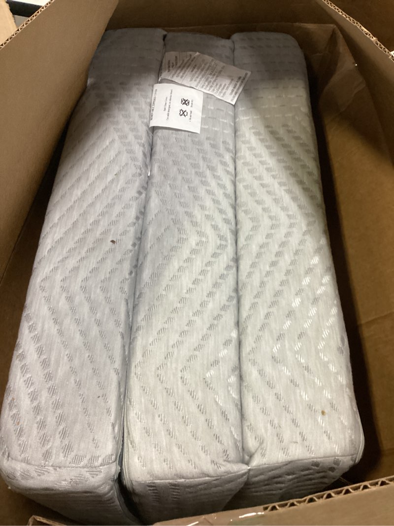Condition photo showing As Is for mlily tri-fold memory foam mattress topper, 4 inch twin folding mattress with collapsible and washable cover, travel and guest mat, 75"×38"×4", grey 4 inch twin size