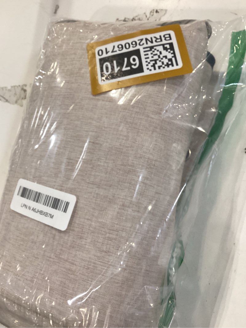 Condition photo showing Good Condition for miulee beige 84" long scalloped shower curtain linen textured with 12 metal hooks cute extra long heavy duty washable waterproof cloth shower curtains with black border for bathroom hotel bathtub beige 72"w x 84"l (pack of 1)