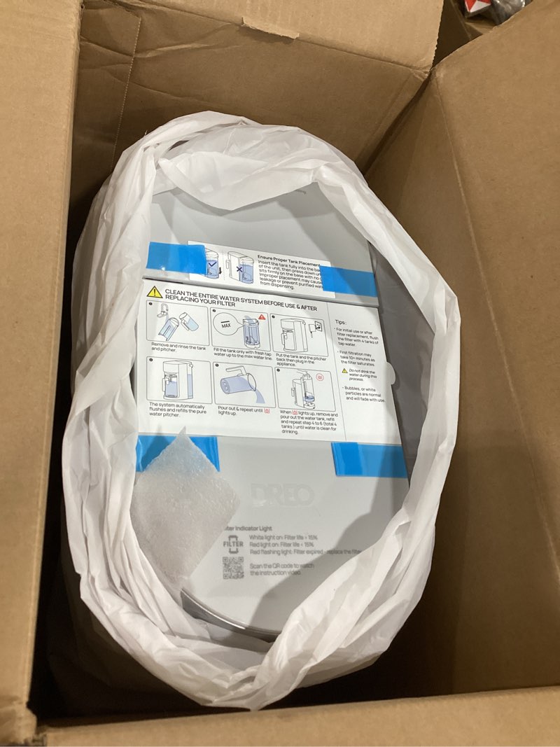 Condition photo showing Good Condition for dreo reverse osmosis water filter countertop, ro filtration system, 3:1 pure to drain, tds & filter life & autofill pitcher, installation-free, self-cleaning water purifier, ro water filter 112 3l gray 3l