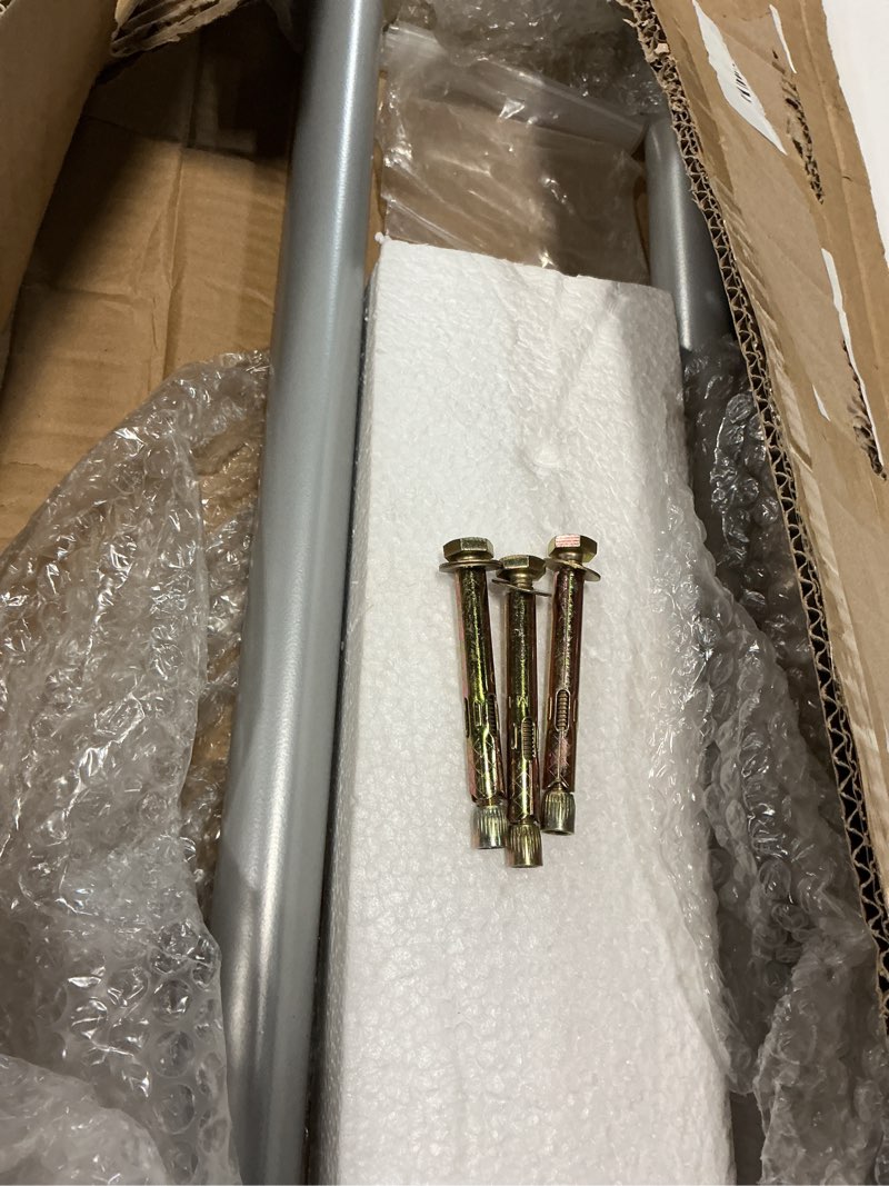 Condition photo showing As Is for 2pc adjustable pole mount – 430 stainless steel j-pole solid mast bracket for starlink (adapter required), tv antennas, weather stations – 1.38\\\\\\\" od pivot base (sliver) long wall mount sliver
