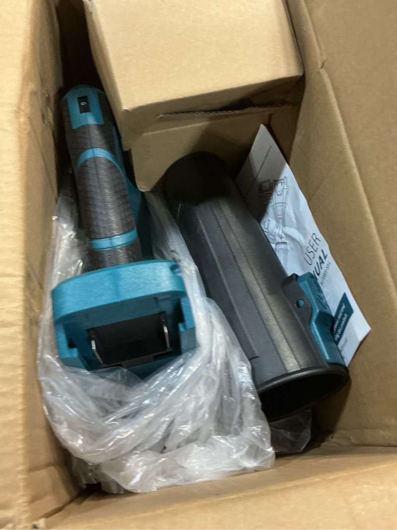 Condition photo showing Good Condition for cordless leaf blower, 21v battery leaf blower with 6-speed levels, handheld lightweight blower & 2 extended tubes, snow blower for blowing leaves, lawn, garden, garage, yard, valentine's day gift pink