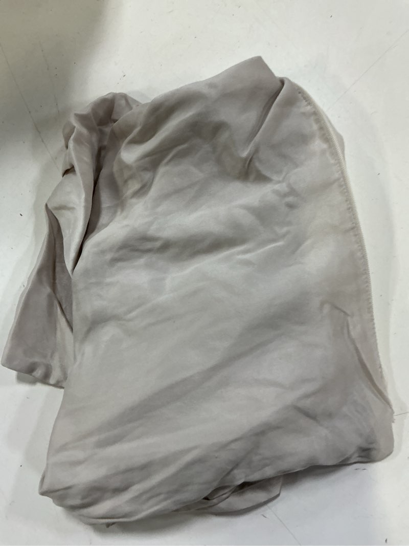 Condition photo showing As Is for quince 100% mulberry silk pillowcase, queen, champagne