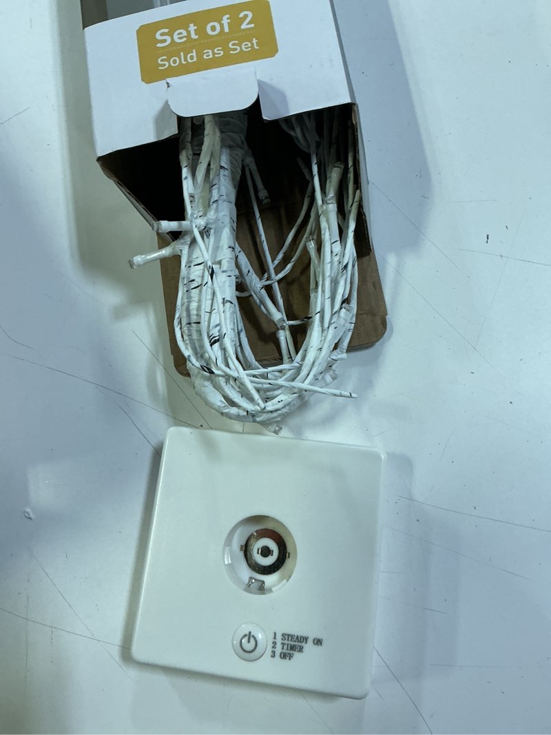 Condition photo showing New/Like New for Outdoor Christmas Decoration Lighted Birch Tree, LED Prelit Light up Tree with Burlap Decor, Warm White, Power Supply by Adaptor, Xmas New Year Indoor&Outdoor Deco set 2 