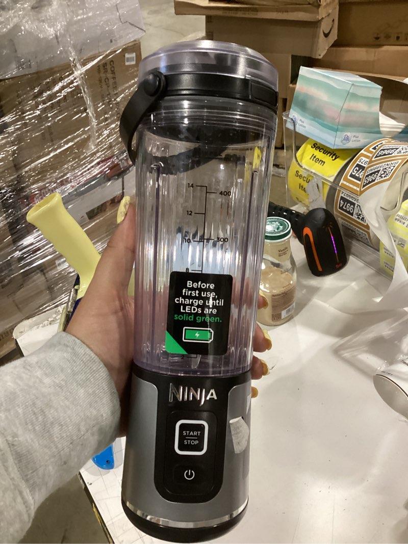 Condition photo showing As Is for Ninja BC151BK Blast Portable Blender, Cordless, 18oz. Vessel, Personal Blender-for Shakes & Smoothies, BPA Free, Leakproof-Lid & Sip Spout, USB-C Rechargeable, Dishwasher Safe Parts, Black