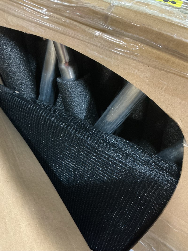 Condition photo showing Good Condition for 12ft 8 pcs trampoline curved poles replacement with enclosure net, trampoline curved pole, plastic t connector, fiberglass rods, mounting hardware, foam covers