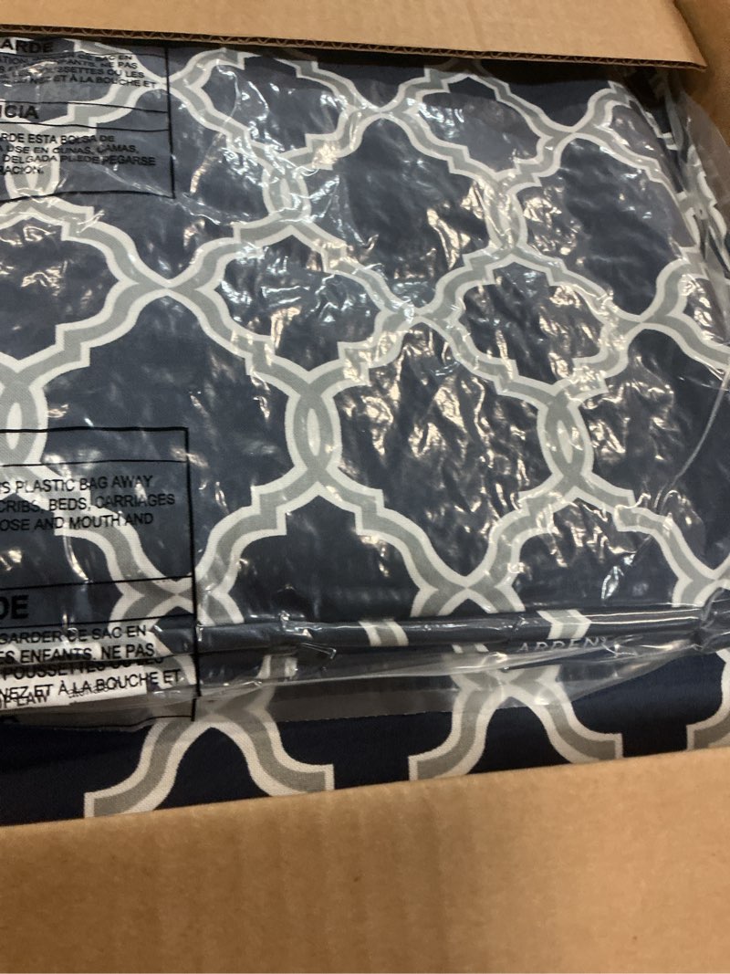 Condition photo showing Good Condition for arden earthfiber tufted blowfill deep seat set, 24 x 24, rain-proof, fade resistant, deep seat bottom and back cushion for chair, sofa, and couch sapphire blue garden trellis 24 x 24 tufted deep seat set sapphire blue garden trellis