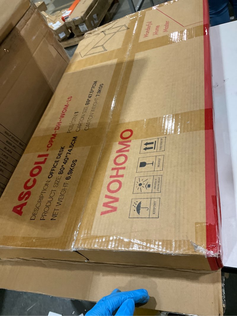 Condition photo showing As Is for WOHOMO Small Foldable Computer Desk Writing Study Desk Easy Assembly Space-Saving Foldable Laptop Table Writing Workstation for Home Office,Grey Small Size:31.5 x 15.7 Grey