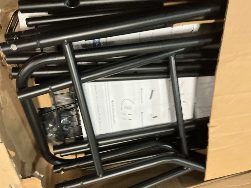 Condition photo showing As Is for kitsure over toilet storage rack - metal over toilet bathroom organizer shelf, over the toilet storage cabinet with paper holder and hooks, bathroom cabinet for laundry, black, 3 tiers (63.2" h) black 3 tiers (63.2"h)