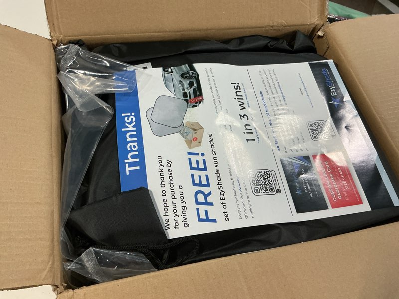 Condition photo showing New/Like New for ezyshade sports car cover waterproof all weather. see size-chart. black c3 | multi-layer outdoor full exterior covers for automobiles. corvette, mustang, porsche, classic cars - see vehicle size chart