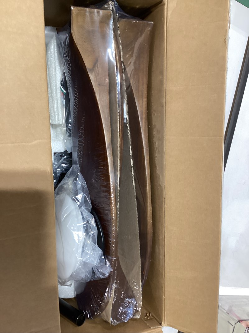 Condition photo showing Good Condition for Haipeel 52 Inch Outdoor Ceiling Fans with Lights, Propeller Solid Wood Ceiling Fan with Light and Remote Control 3 Blades Outdoor Fans Quiet for Patios Farmhouse Bedroom, Dark Walnut Dark Walnut 52 INCH